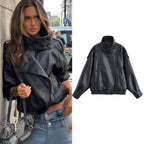 Women’s Faux Leather Motorcycle Jacket – Fall 2025 Fashio-HighTouch