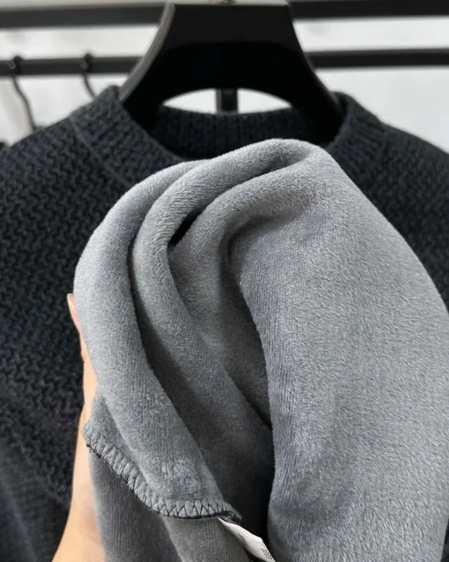 Embroidered Plush Sweater Men