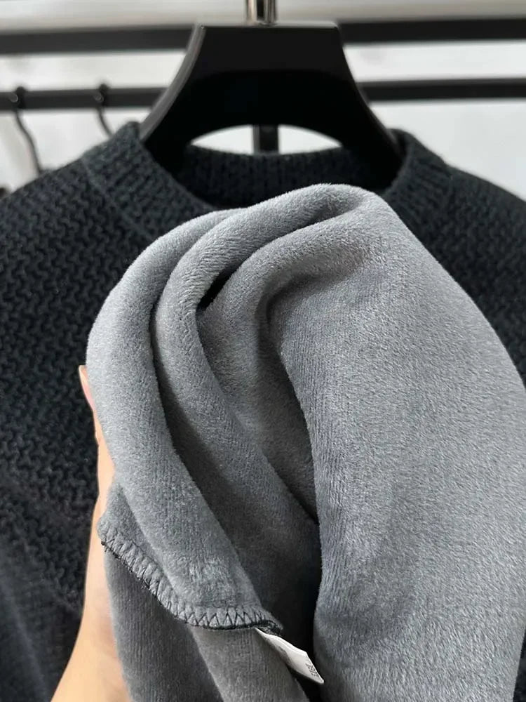 Embroidered Plush Sweater Men