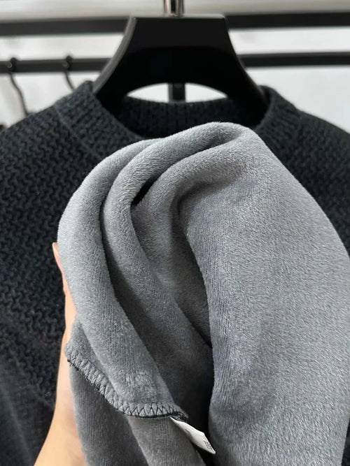 Embroidered Plush Sweater Men