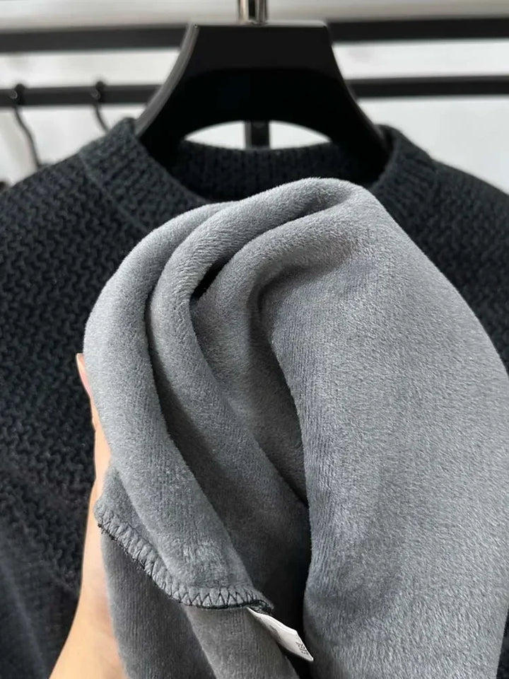Embroidered Plush Sweater Men-HighTouch