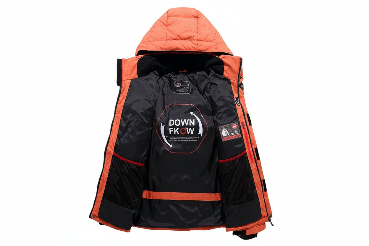 Heren Buiten Lichtgewicht Warm Afneembare Kraag Donsjas Winter Nieuwe Collectie Casual Modieus Meerdere Zak Werkjas Donsmantel