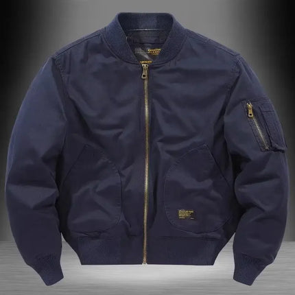 Unisex Vintage Cotton Loose-Fit Bomber Jacket – Lightweight Streetwear