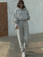 Women’s Fleece Tracksuit Set – Soft Hoodie & Jogger Pants for Cozy Style-HighTouch
