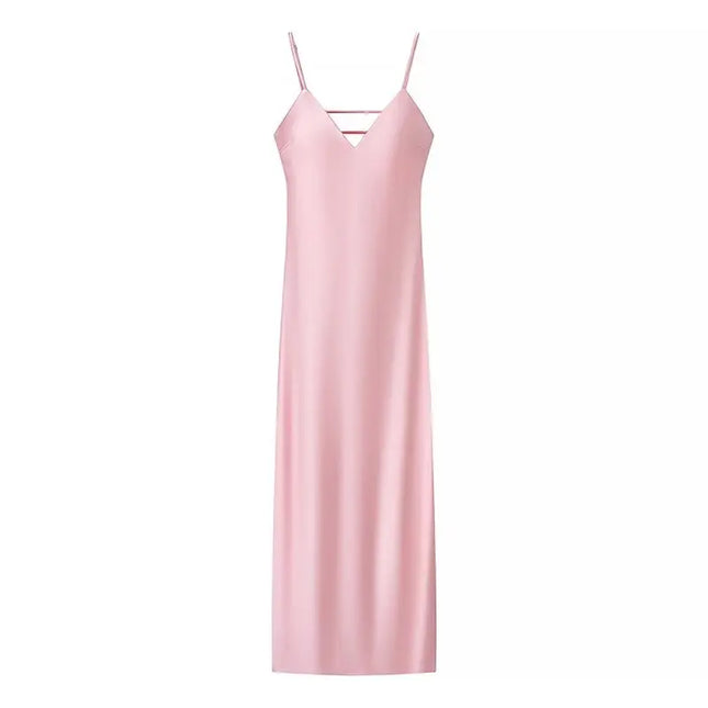 V‑Neck Sling Maxi Dress – Elegant Loose Fit Summer Dress