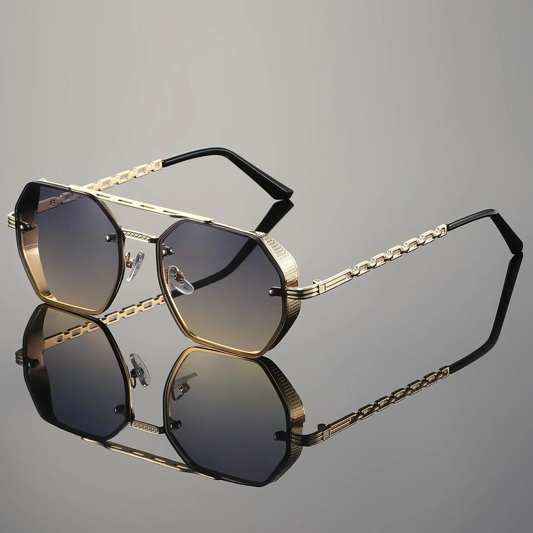 Men's Octagonal Sunglasses – UV400 Protection