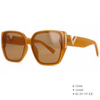 Women’s V-Logo Mirror Retro Sunglasses-HighTouch
