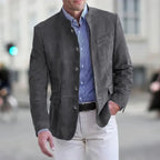 Solid Colour Slim Suit Jacket Men-HighTouch