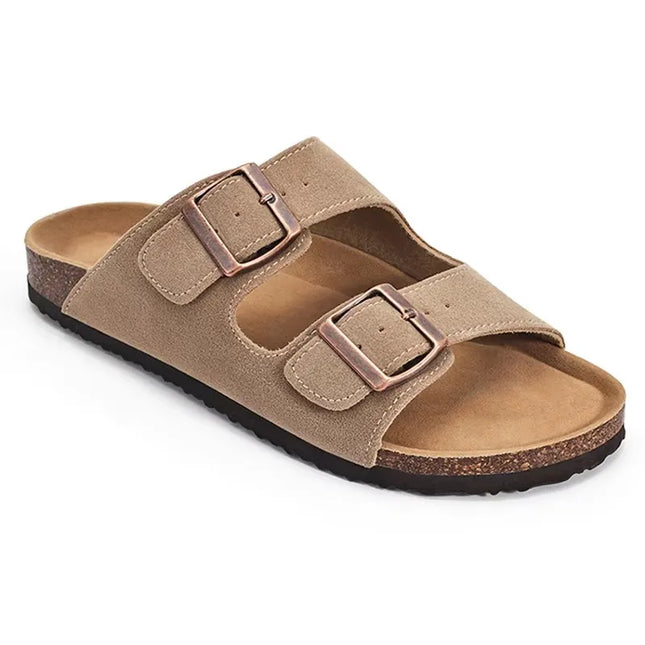 Plush Suede Clogs with Cork Insole – Arch Support for Everyday Comfort
