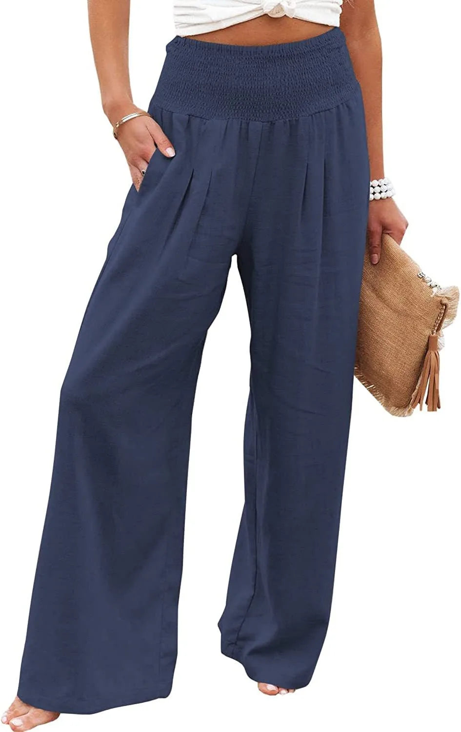 Comfort & Style – Cotton Pull-On Casual Pants for Women-HighTouch