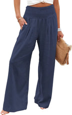 Comfort & Style – Cotton Pull-On Casual Pants for Women-HighTouch