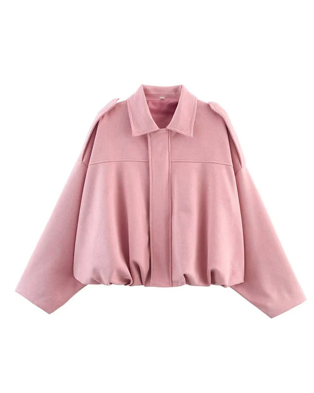 Oversized Suede Bomber Jacket