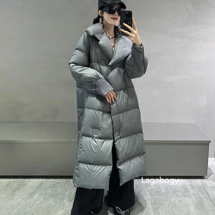Long 90% White Duck Down Puff Parka Women-HighTouch