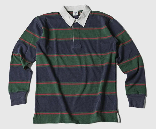 Non Stock Ivy League Fashion Striped Polo Shirt Retro Preppy Style Men's Long-Sleeve Tee