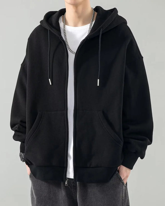 Men’s Zip-Up Hoodies Cardigan – Loose Fit
