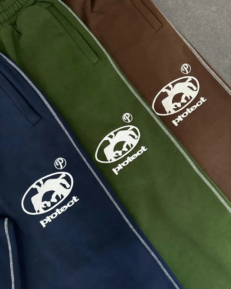 Streetwear Letter Embroidery Loose Sweatpants – Y2K Harajuku Wide-Leg Statement