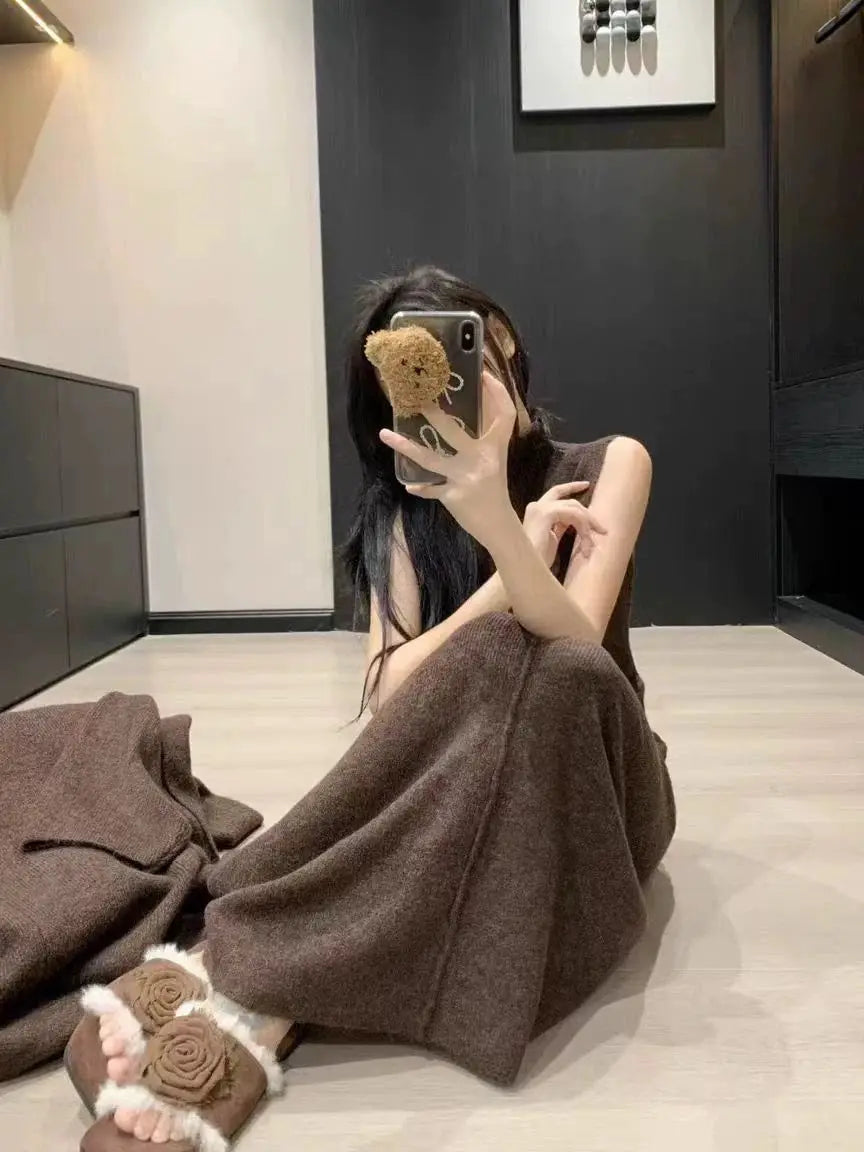 Women’s Knit Dress & Long Cardigan Set-HighTouch
