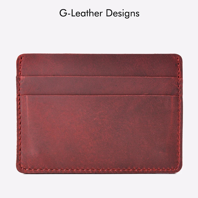 Vintage Crazy Horse Leather Card Holder