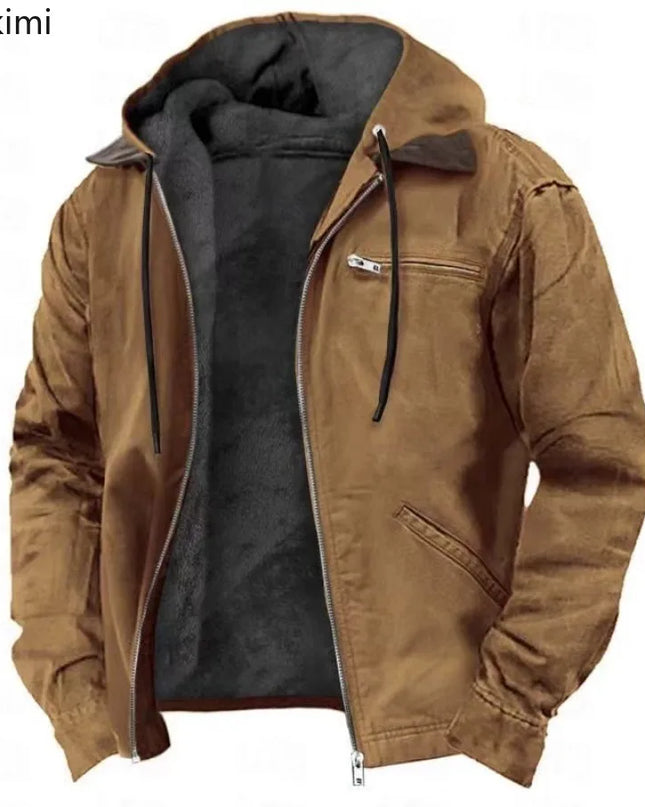 Men’s Full-Zip Polar Fleece Hoodie – Warm Casual Hooded Jacket