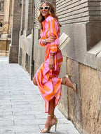 Chic Summer Dress Orange Pink for Elegant Comfort and Versatile Day to Evening Style
