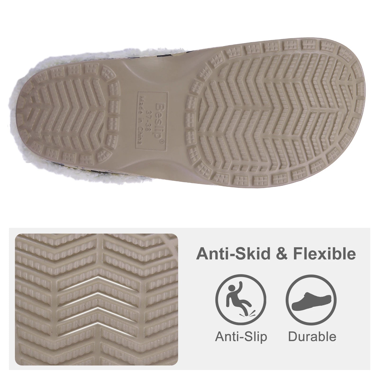 Fuzzy EVA Clogs Unisex – Waterproof Warm Plush Winter House & Garden Slippers