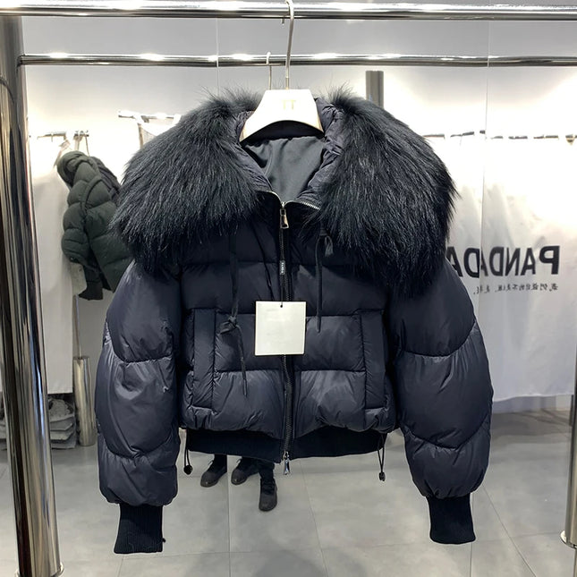 Short White Duck Down Parka Women