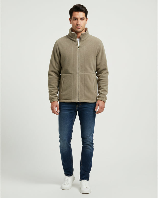 Men’s Thick Fleece Winter Jacket – Double-Pocket Hiking & Ski Outerwear