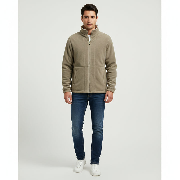 Men’s Thick Fleece Winter Jacket – Double-Pocket Hiking & Ski Outerwear-HighTouch