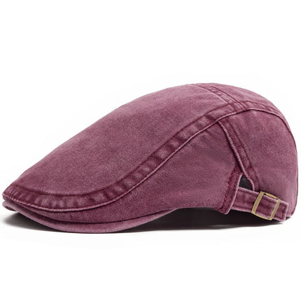 Vintage Cotton Beret / Flat Visor Cap – Unisex Adjustable Style