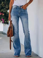 High-Waist Slimming Horn Jeans Women-HighTouch