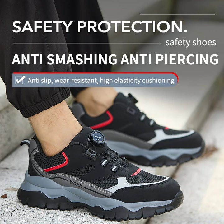 Men’s Steel Toe Breathable Work Sneakers-HighTouch