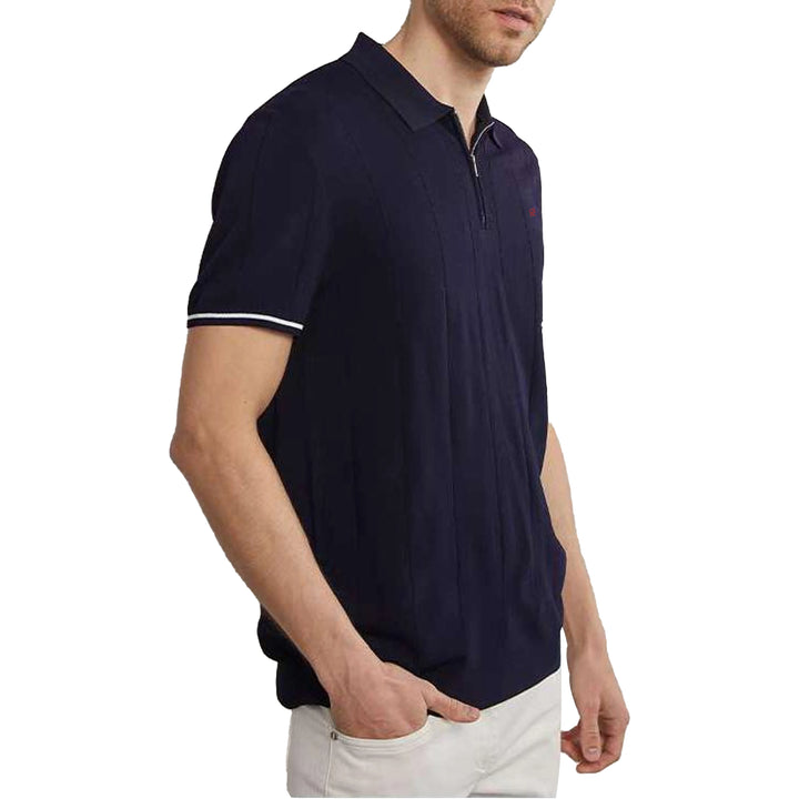 Summer Ribbed Knit Polo Shirt for Men-HighTouch