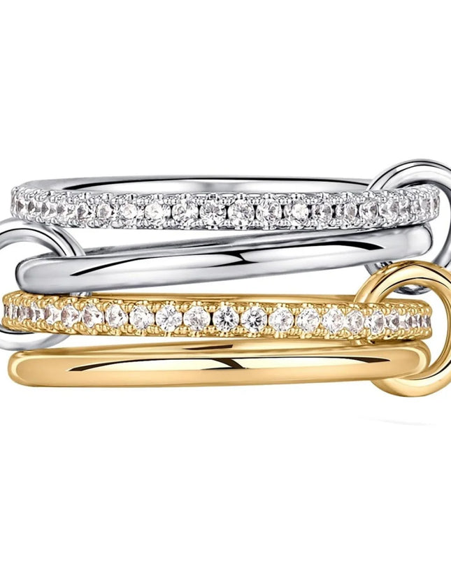 Two-Tone Hypoallergenic Copper Stackable Ring Set