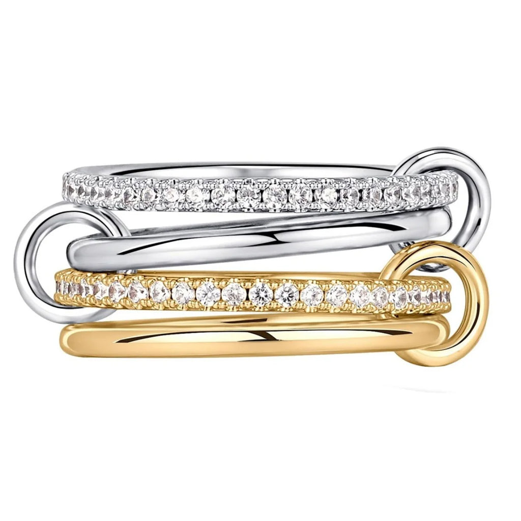 Two-Tone Hypoallergenic Copper Stackable Ring Set-HighTouch