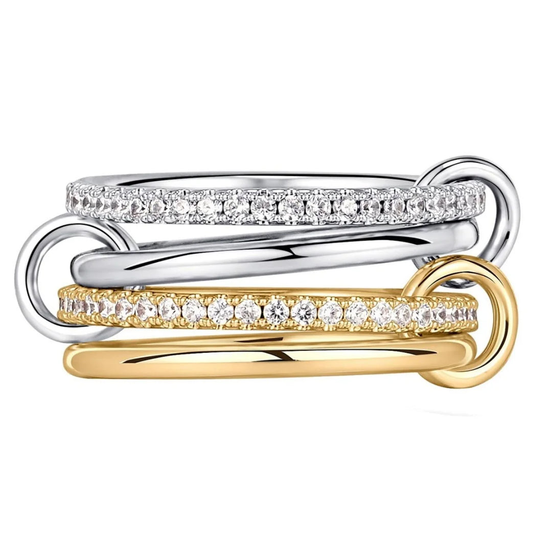 Two-Tone Hypoallergenic Copper Stackable Ring Set-HighTouch