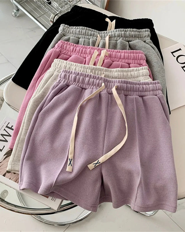 Comfy Retro Korean High-Waist Loose Shorts – Relaxed Chic & Sporty Comfort