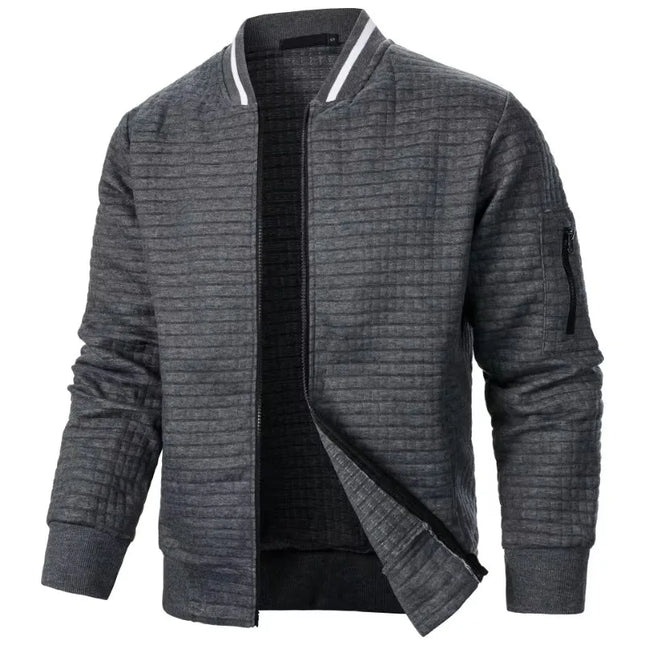Men’s Solid Baseball Zipper Jacket