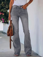 High-Waist Slimming Horn Jeans Women-HighTouch