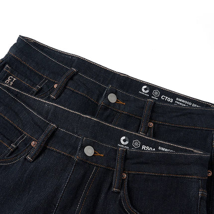 Heavyweight  Fadeless Denim Jeans Men – Regular Fit Autumn Brushed Liner