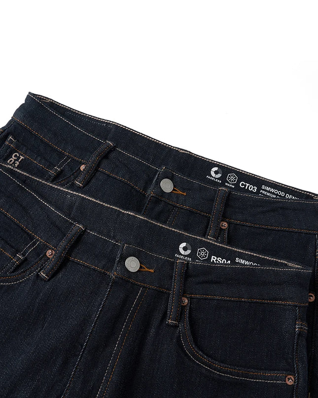 Heavyweight  Fadeless Denim Jeans Men – Regular Fit Autumn Brushed Liner