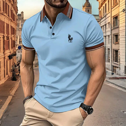 Lightweight Men’s Summer Polo – Breathable, Button-Collar Casual Top