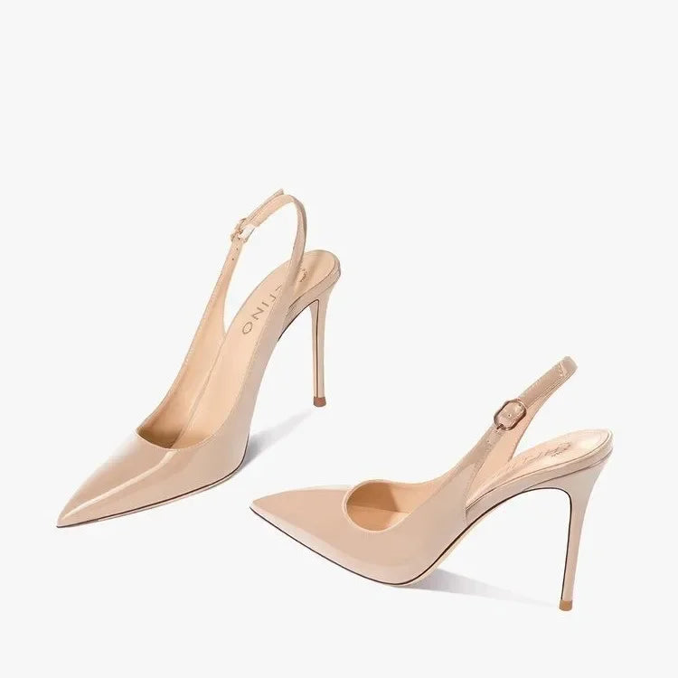 Metallic Strappy Stiletto Sandals – Glamour & Shine-HighTouch