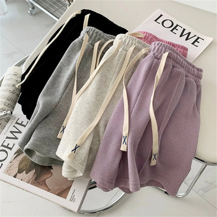 Comfy Retro Korean High-Waist Loose Shorts – Relaxed Chic & Sporty Comfort