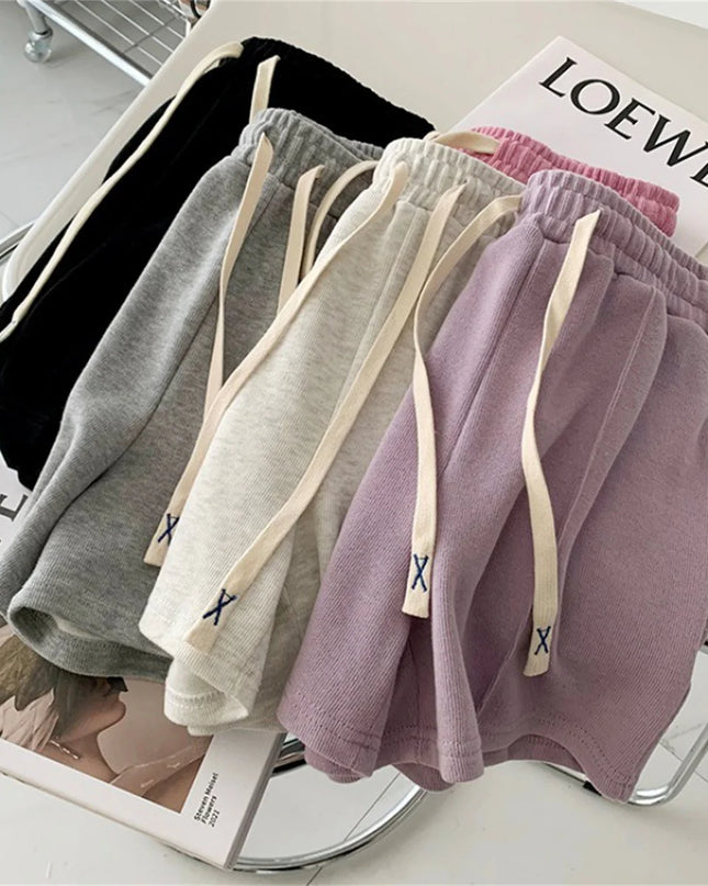 Comfy Retro Korean High-Waist Loose Shorts – Relaxed Chic & Sporty Comfort