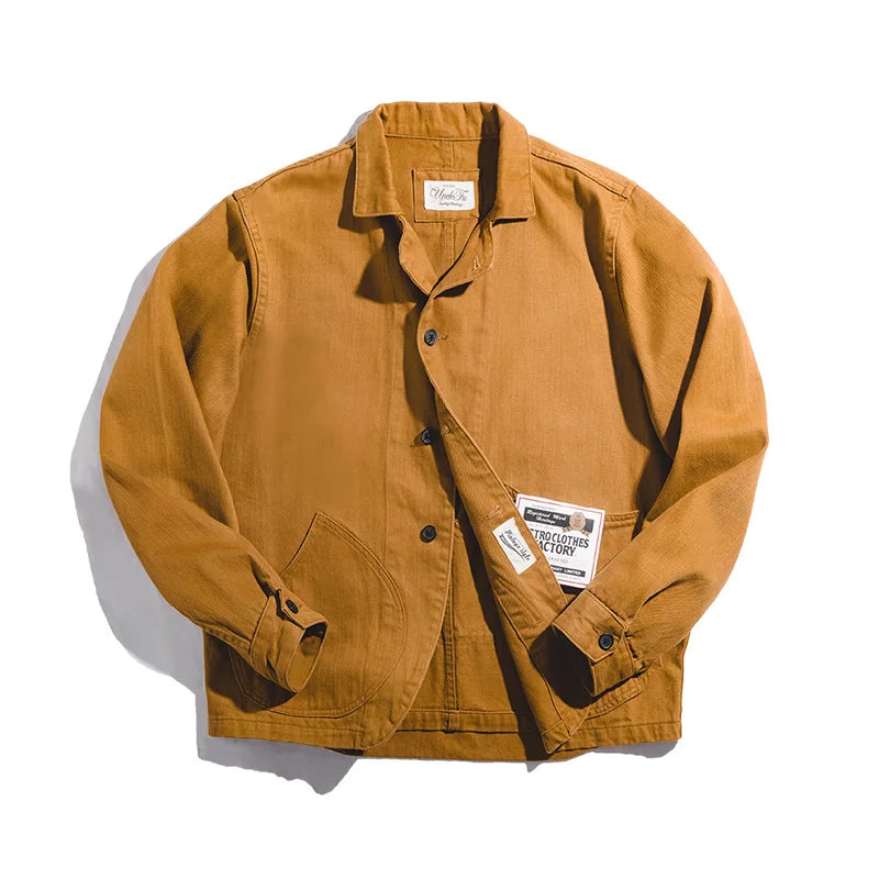 Multi-Pocket Cotton Workwear Jacket Men-HighTouch
