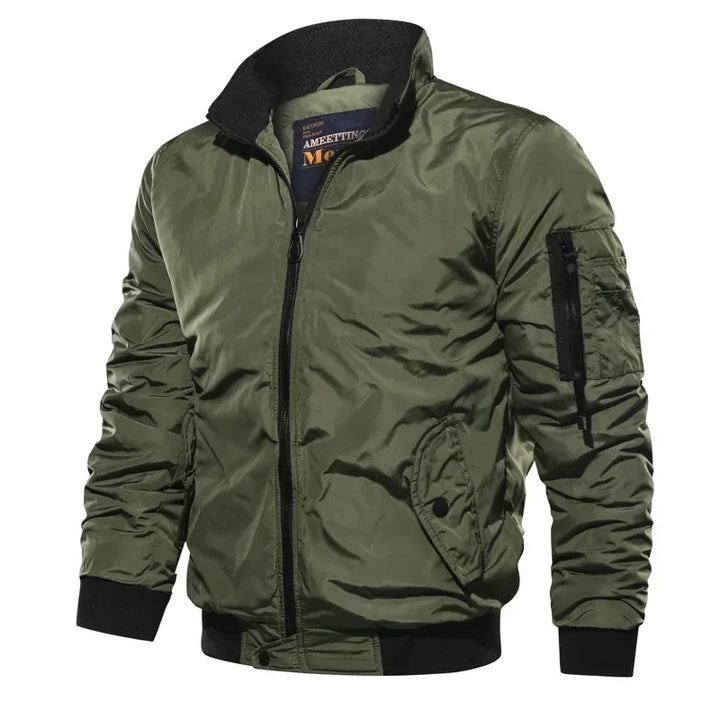 Men’s Slim-Fit Cotton Bomber Jacket-HighTouch