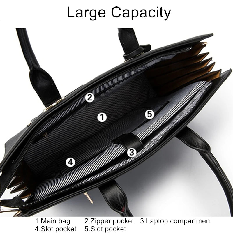 Large Leather Shoulder Bag Women-HighTouch