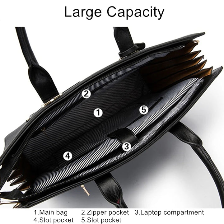 Large Leather Shoulder Bag Women-HighTouch