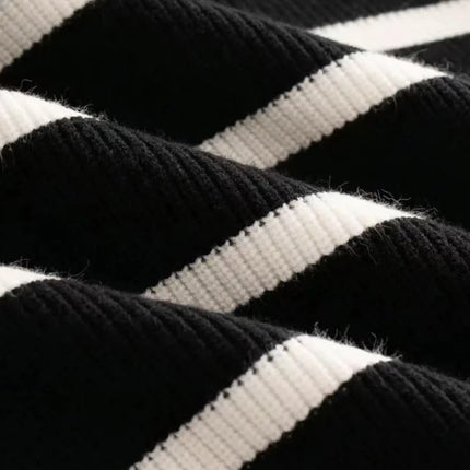 Men’s Striped Semi-Zip Knit Sweater