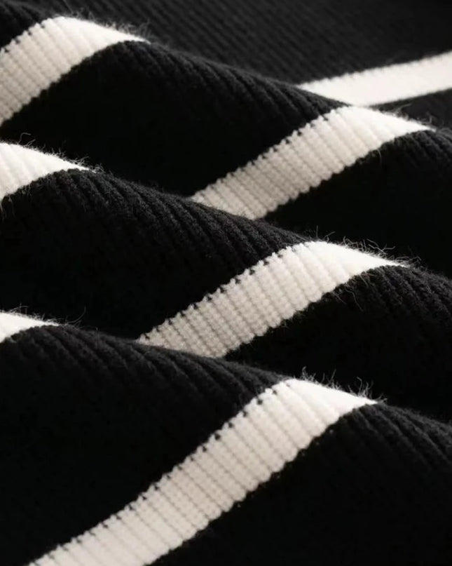 Men’s Striped Semi-Zip Knit Sweater